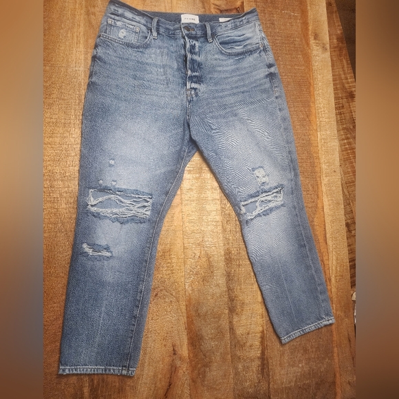 FRAME Le Original Straight Leg Jean in Glacier Destruct Size 32 - Picture 2 of 6